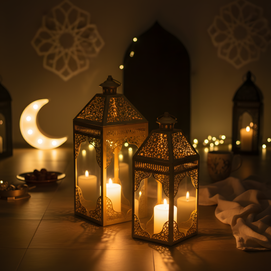 Metal Ramadan Lantern 2 Pcs